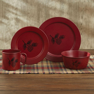 Linville Enamel Salad Plates - Pinecone Set of 4 Park Designs - The Fox Decor